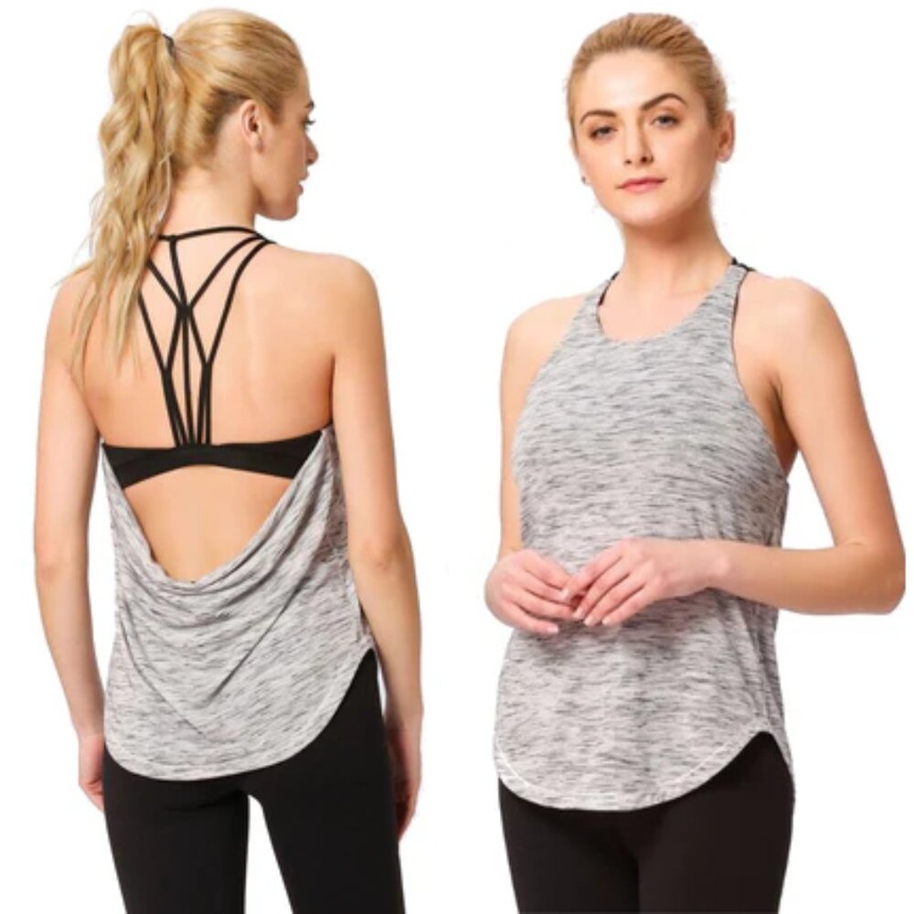 Lululemon Raise The Barre Tank Tiger Space Dye Black White / Dark Carbon